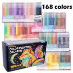 Bolígrafos y rotuladores | Set de Bolígrafos de Escritura a Mano de 168 COLORES con Colores Intensos, Ideal para Cuadernos, Pintura, para Tomar