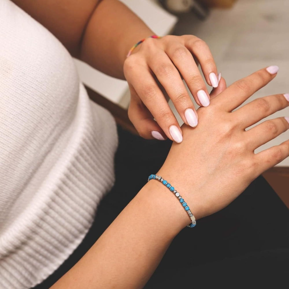 Pulsera de perlas para mujer y hombre - Pulsera de acero inoxidable color plateado con piedras de perlas, pulsera de joyería como regalo para mujeres, hermana, mejor amiga