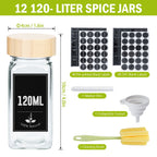 12/24 Frascos de Especias con Botellas de Aroma, Juegos de Frascos de Especias con Tapa de Madera, Juegos de Especias, Botella de Vidrio para Aroma de Especias, Almacenamiento y Organización de Cocina