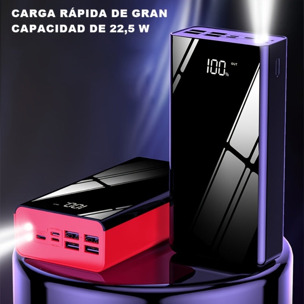 Cargador USB Rápido de Gran Capacidad 50000Mah con Pantalla LED, Linterna y Reserva de Energía de Emergencia - Luz de Camping para Exteriores para iPhone, Android y Dispositivos Digitales, Regalo de Vacaciones