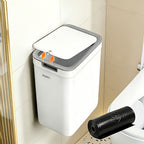 Joybos Cubo de Basura para Baño Montado en la Pared 9L con Tapa - Diseño Ahorrador de Espacio y Sellante contra Olores, Fácil Instalación sin Necesidad de Electricidad