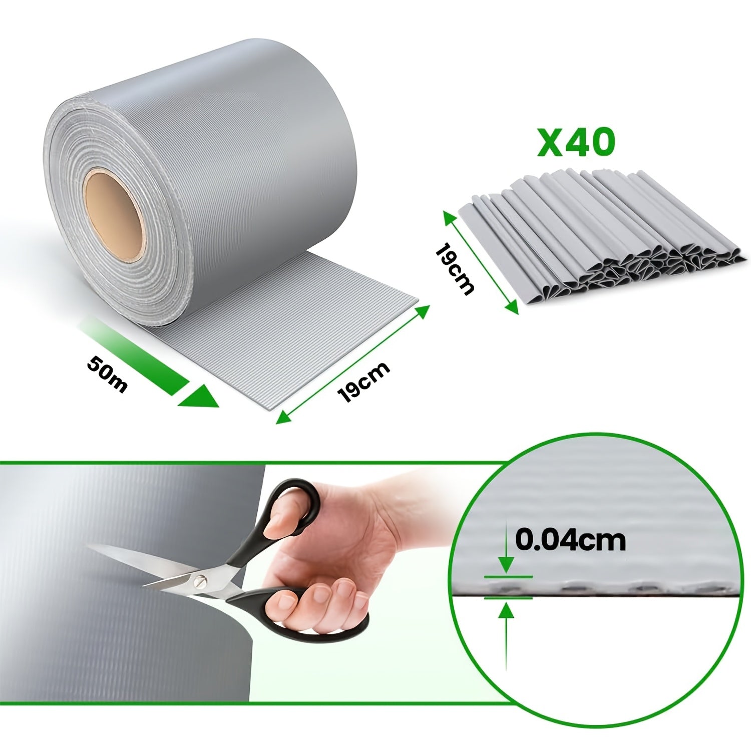 Tiras de PVC para pantalla de privacidad 450g/m², malla de valla de privacidad para jardín, 50m x 19cm, tapetes de doble varilla con 40 clips para terraza, patio, balcón, gris carbón, verde, gris claro
