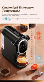 Cafeteras de cápsulas | CAFELFFE Cafetera Multifuncional de Cápsulas, 7 Niveles de Control Preciso del Agua, Compatible con Cápsulas Nes*