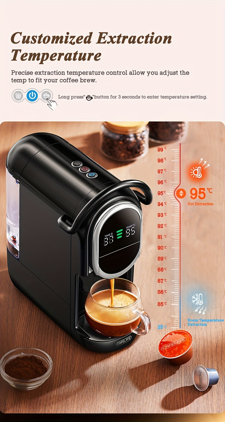 Cafeteras de cápsulas | CAFELFFE Cafetera Multifuncional de Cápsulas, 7 Niveles de Control Preciso del Agua, Compatible con Cápsulas Nes*