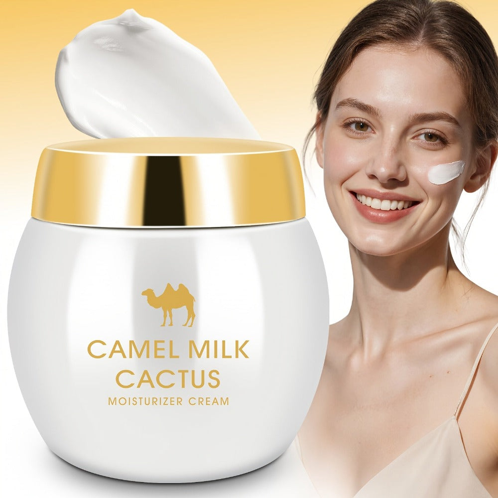 Crema Facial de Leche de Camello y Cactus | Nutrición Duradera, Reafirmante, Hidratante Adecuada para Piel Seca, Sensible y Mate | Contiene Aloe Vera, Retinol, Porcelana, Escualano de Origen Vegetal