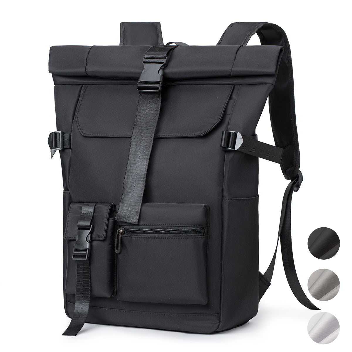 Mochila de Viaje Moderna de 20L/26L para Hombres, Mujeres, Estudiantes, Mochila Escolar Ligera con Tapa Enrollable, con Cremallera Antirrobo, Mochila Ligera para Senderismo, Viajes y Deportes al Aire Libre