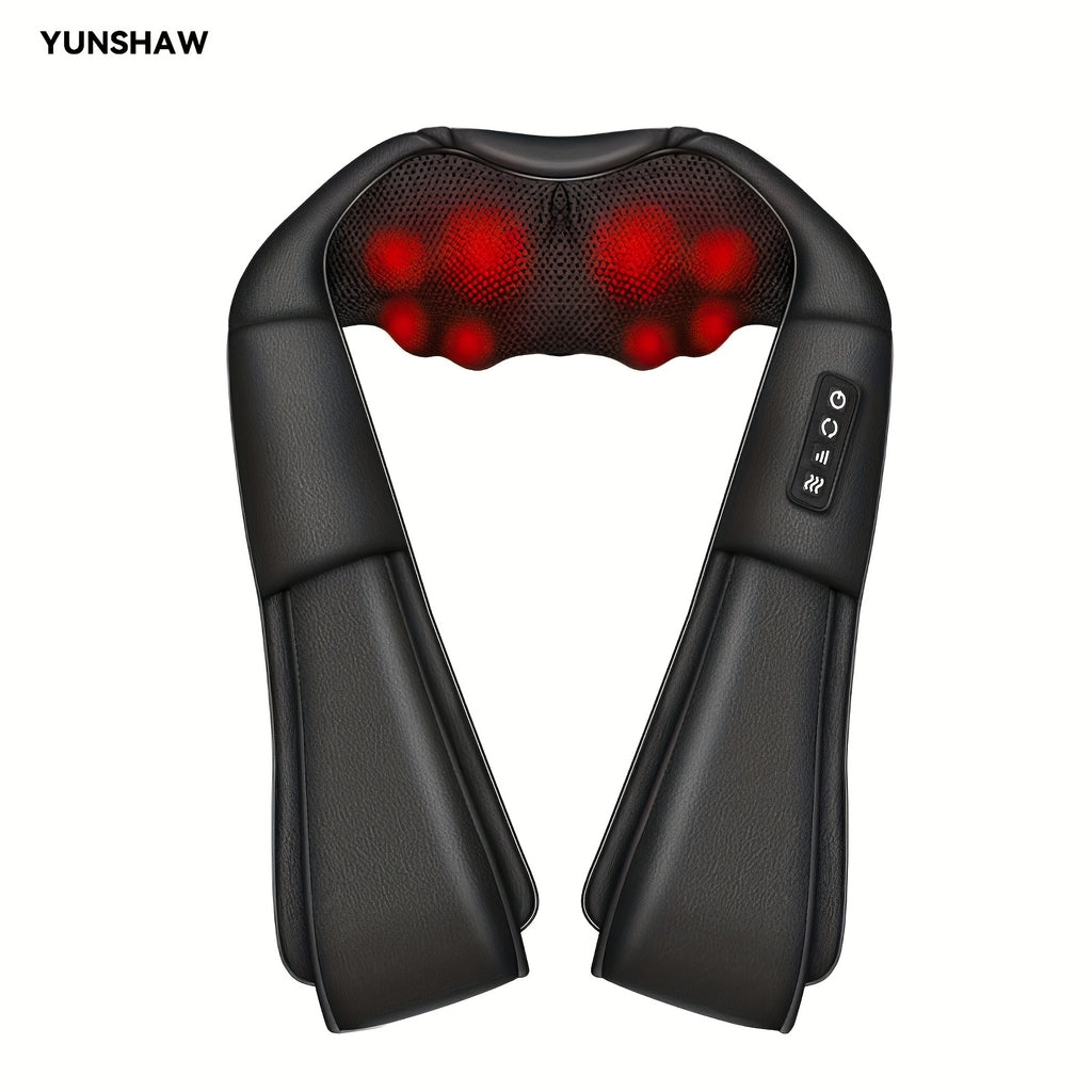 YUNSHAW Masajeador de Cuello con Calor, Masajeador Shiatsu para Cuello, Espalda, Hombro, Pie y Pierna, Masajeador de Amasamiento 3D Profundo para Casa, Oficina y Coche, Regalo Cómodo para Mamá/Papá/Mujeres/Hombres