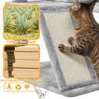Rascador para gatos Costoffs, de 145 cm de altura, robusto árbol trepador con postes de sisal para rascar, 2 cuevas para gatos y sisal de juego para gatos
