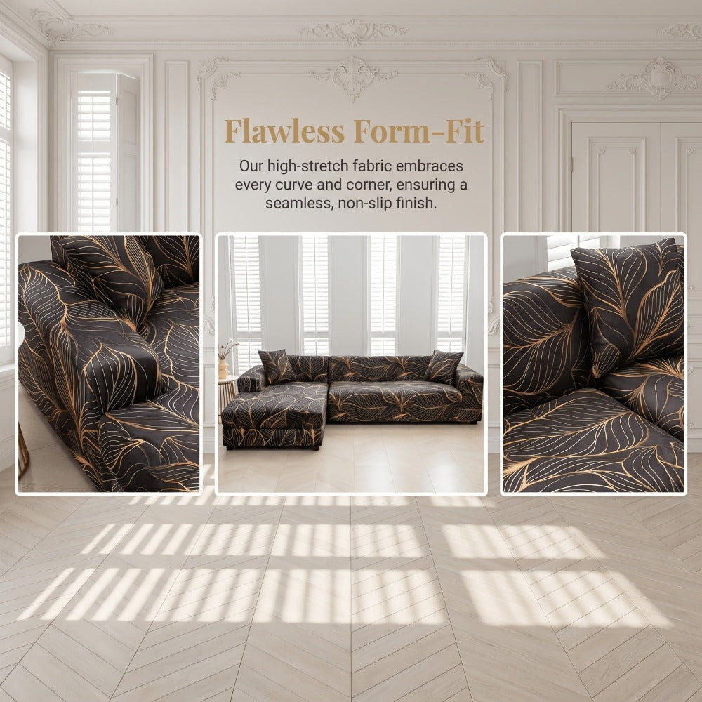 Funda para sofá en forma de L con impresión 5D para 3+3 plazas con 2 fundas de almohada - Tejido suave como la leche, fundas protectoras duraderas y elegantes para sala de estar, perfectas para sofás seccionales