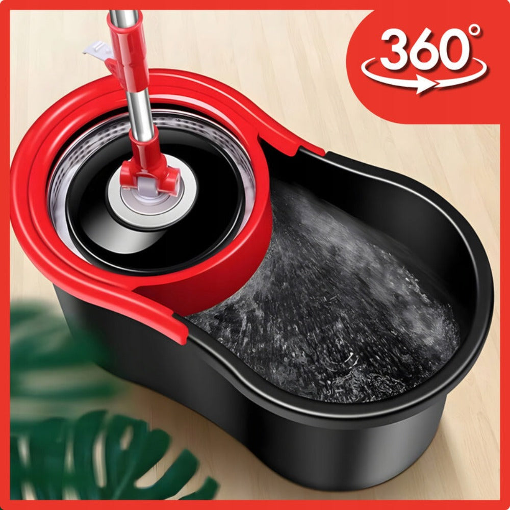 Mopa Rotatoria con Cubo y Microfibra, Set con Esponjas Gratis, Sistema de Secado y Lavado, Ideal para Paneles, Azulejos y Pisos de Madera, Cómoda, Duradera y Fácil de Usar.