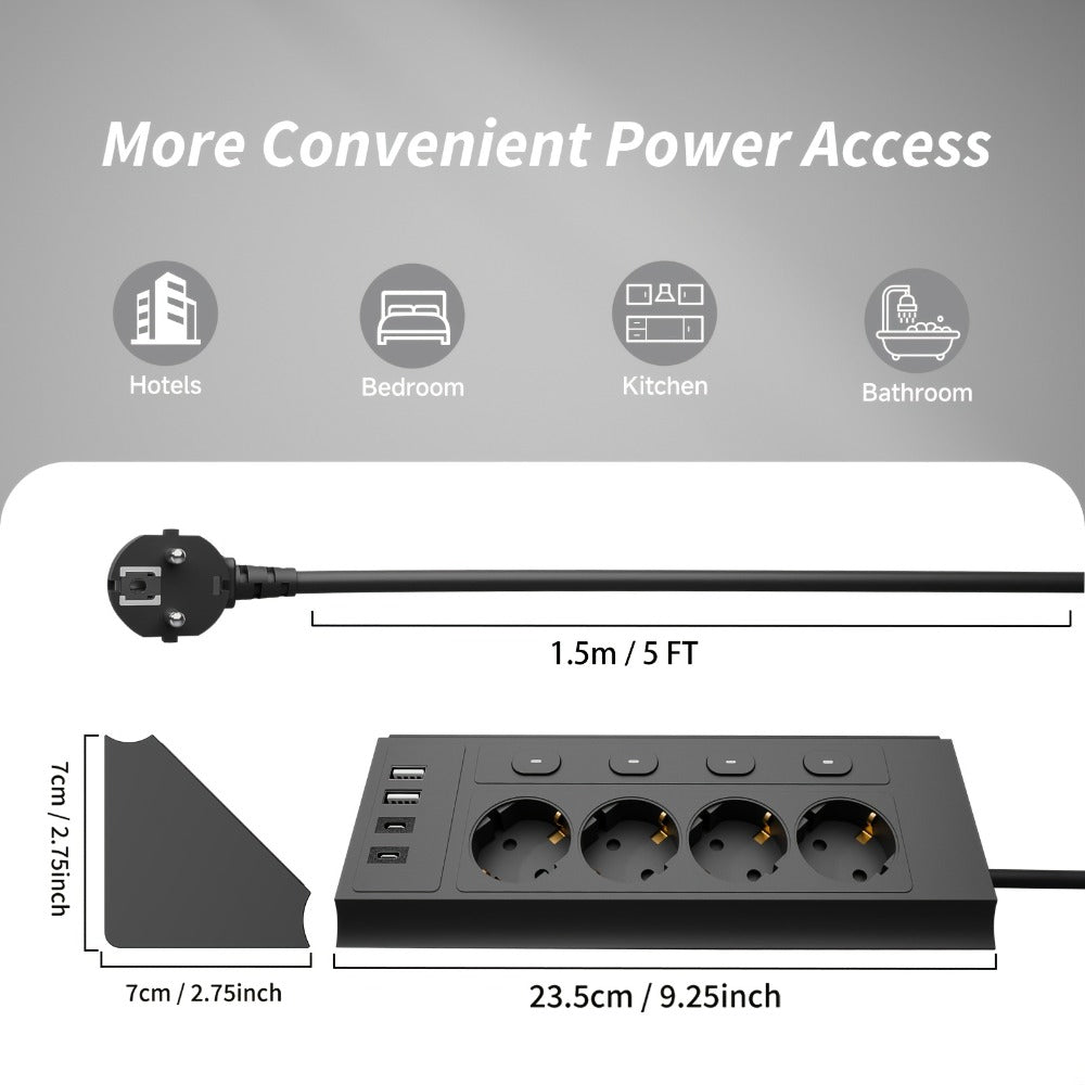 Regleta eléctrica con cable | Hogar oficina taller y dispositivos