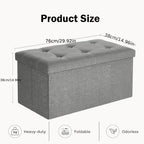 Taburete de almacenamiento plegable de tela, el material de tela es fácil de guardar y fácil de cuidar, 2 tamaños disponibles, fuerte capacidad de carga adecuada para sentarse, taburete para cambiar zapatos en el sofá, banco de almacenamiento, banco largo