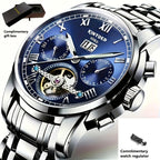 Reloj Mecánico Deportivo Casual de Lujo con Espalda Transparente, Cuerpo Automático y Resistente al Agua para Hombres como Regalo Festivo
