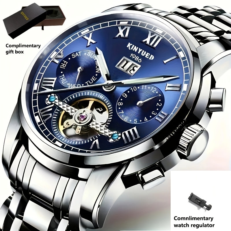 Reloj Mecánico Deportivo Casual de Lujo con Espalda Transparente, Cuerpo Automático y Resistente al Agua para Hombres como Regalo Festivo