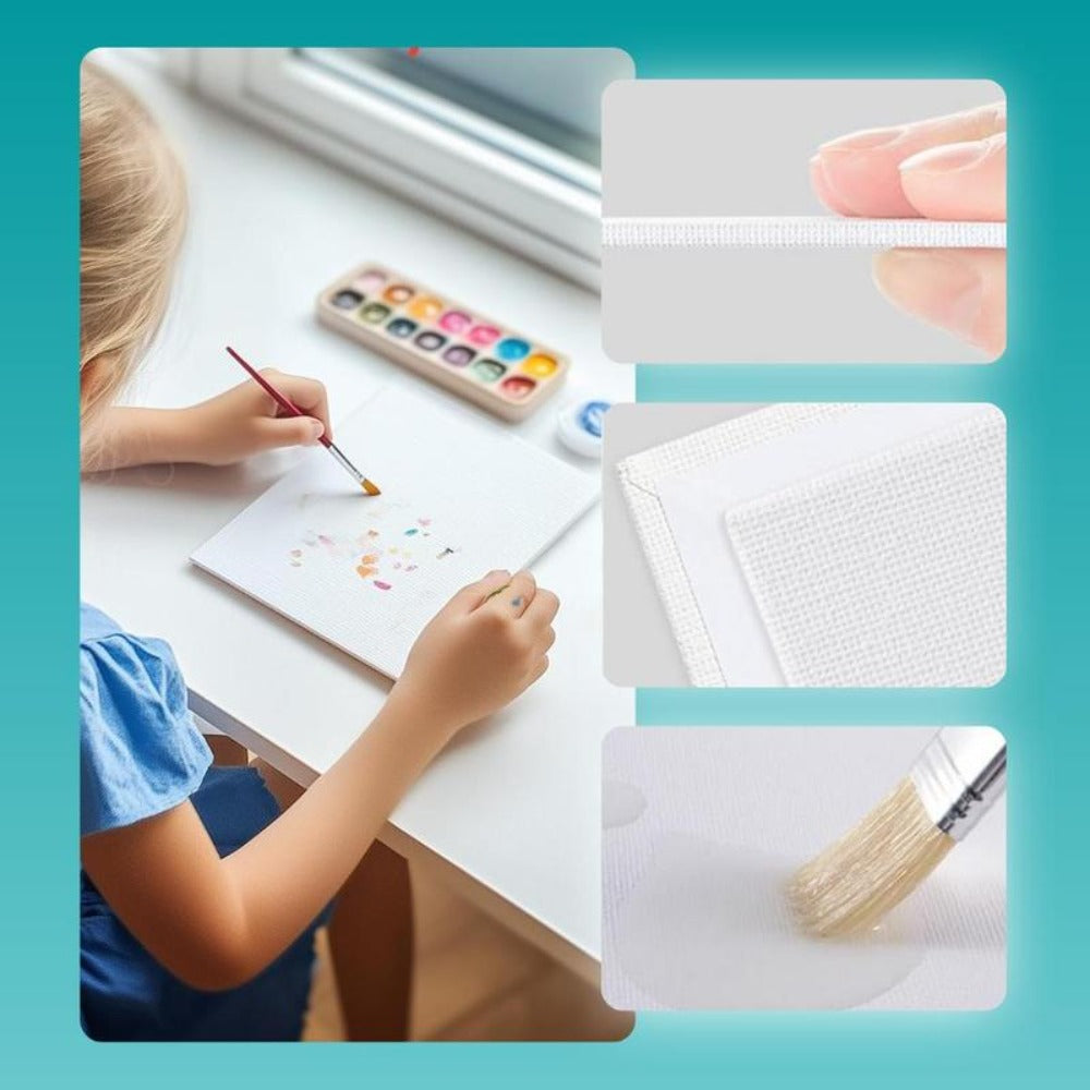Panel de Lienzo para Pintura 24X30 Cm Set de 12 piezas Artmaker 100% 280 Gsm Pre-encalado para Acrílico Óleo Acuarela Guache Pastel Ceras para Pintores Profesionales y Aficionados Superficie de Pintura Blanca 3 Mm de Grosor Listo para Usar Aplicación Univ