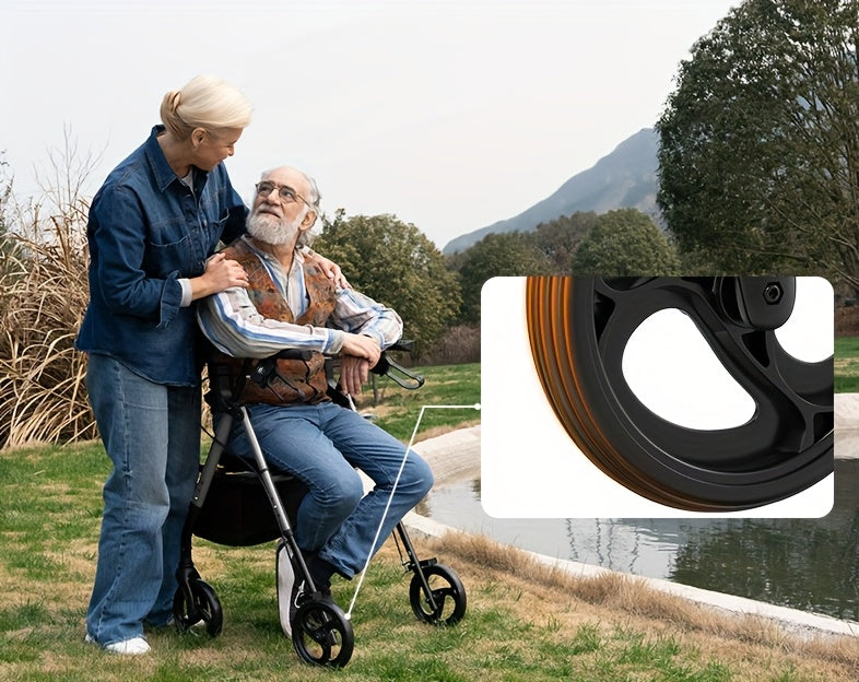 Andador rollator plegable con asiento 136.08 kg 20.32 cm | Movilidad, paseo y apoyo diario