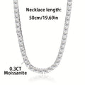 Joyería de plata 925 para mujer, cadena de tenis con pedrería completa, collar de moissanita de 0.3 quilates, lujo ligero y brillante, accesorios de diseño de nicho de alta gama, el mejor regalo para Navidad, San Valentín, cumpleaños o cita nocturna, con