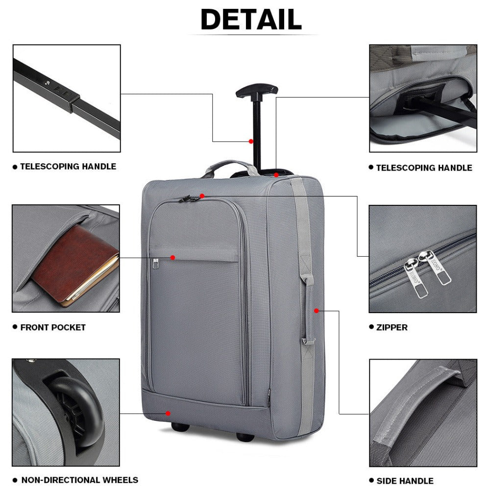 1pieza de 53 x 36 x 18 cm Equipaje de cabina ligero maleta de mano maleta pequeña de tela para equipaje de mano de avión para Lufthansa Eurowings Ryanair maleta con ruedas estuche de tela