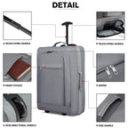 1pieza de 53 x 36 x 18 cm Equipaje de cabina ligero maleta de mano maleta pequeña de tela para equipaje de mano de avión para Lufthansa Eurowings Ryanair maleta con ruedas estuche de tela