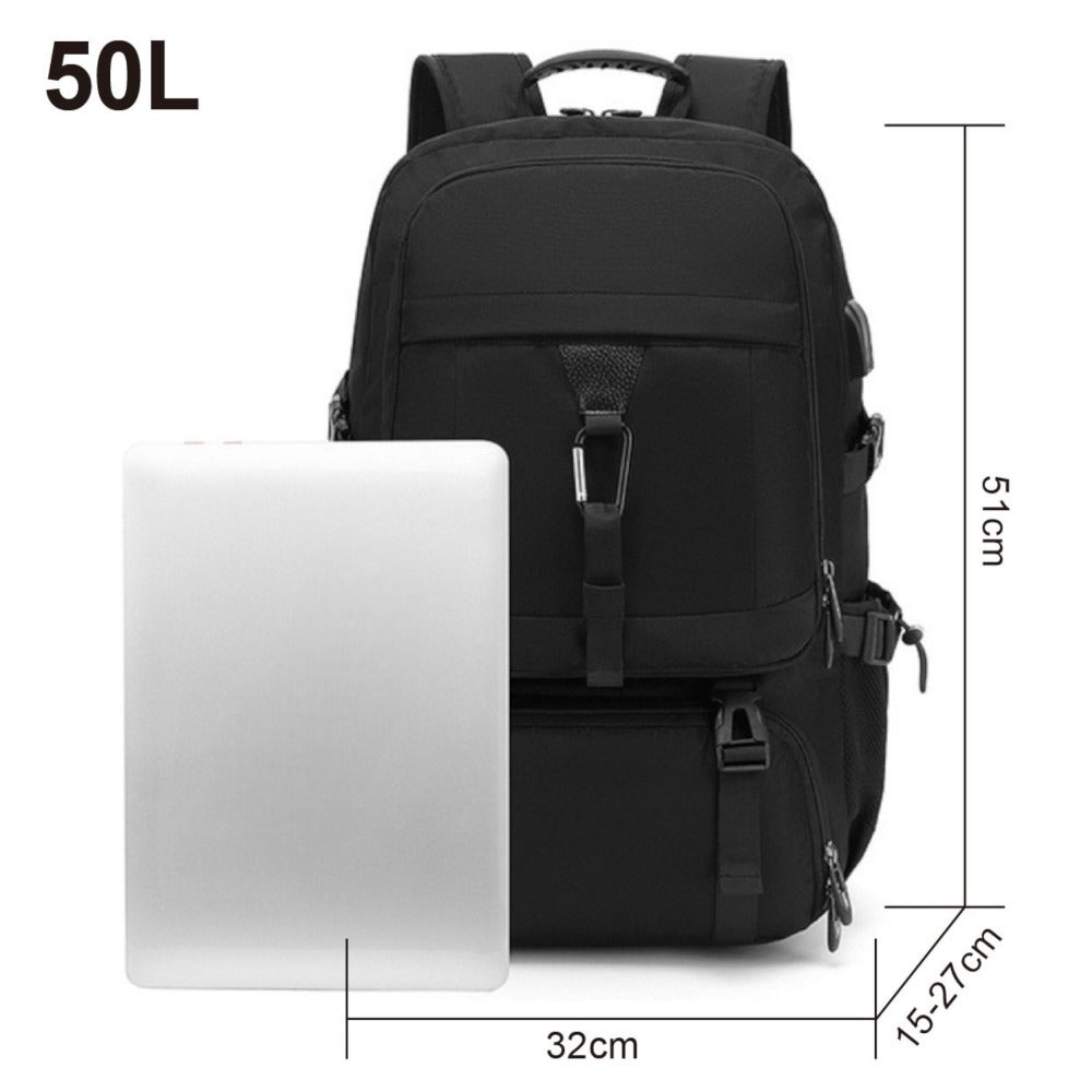 Mochila de Viaje para Cabina de Avion 45x30x20 para Vuelo Barato Equipaje de Mano y Espaciosa con Compartimento para Zapatos y Mochila Antirrobo Multifuncional para Viajes 2210.