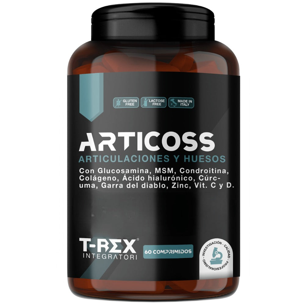 ARTICOSS – Complemento alimenticio con glucosamina, condroitina, MSM, colágeno, ácido hialurónico y vitaminas C y D. 60 comprimidos.
