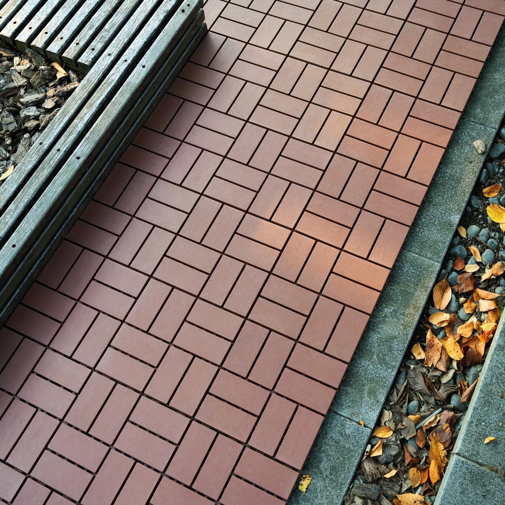 Baldosas de plástico entrelazadas para terraza, paquete de 54 baldosas impermeables para pisos de patio para uso en exteriores e interiores - Ideal para porche, piscina, balcón, patio trasero - Fácil instalación y material PP resistente