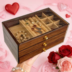 Caja de Almacenamiento para Joyas, Joyero para Mujer, Navidad, Día de San Valentín, Cumpleaños, Día de la Madre, Caja de Regalo de Joyas de 3 Capas - Suministros para Exhibición y Empaque de Joyas