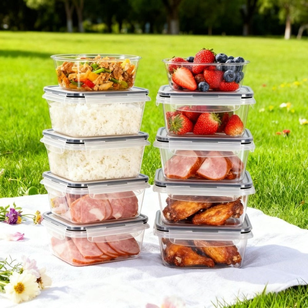 26 Piezas de Recipientes para Almacenar Alimentos, Caja de Salsas Apilable, Juego de Tazones de Cocina (13 Cajas + 13 Tapas) - Contenedores de Plástico Herméticos con Tapas - Aptos para Microondas y Congelador, Cajas para Almuerzo