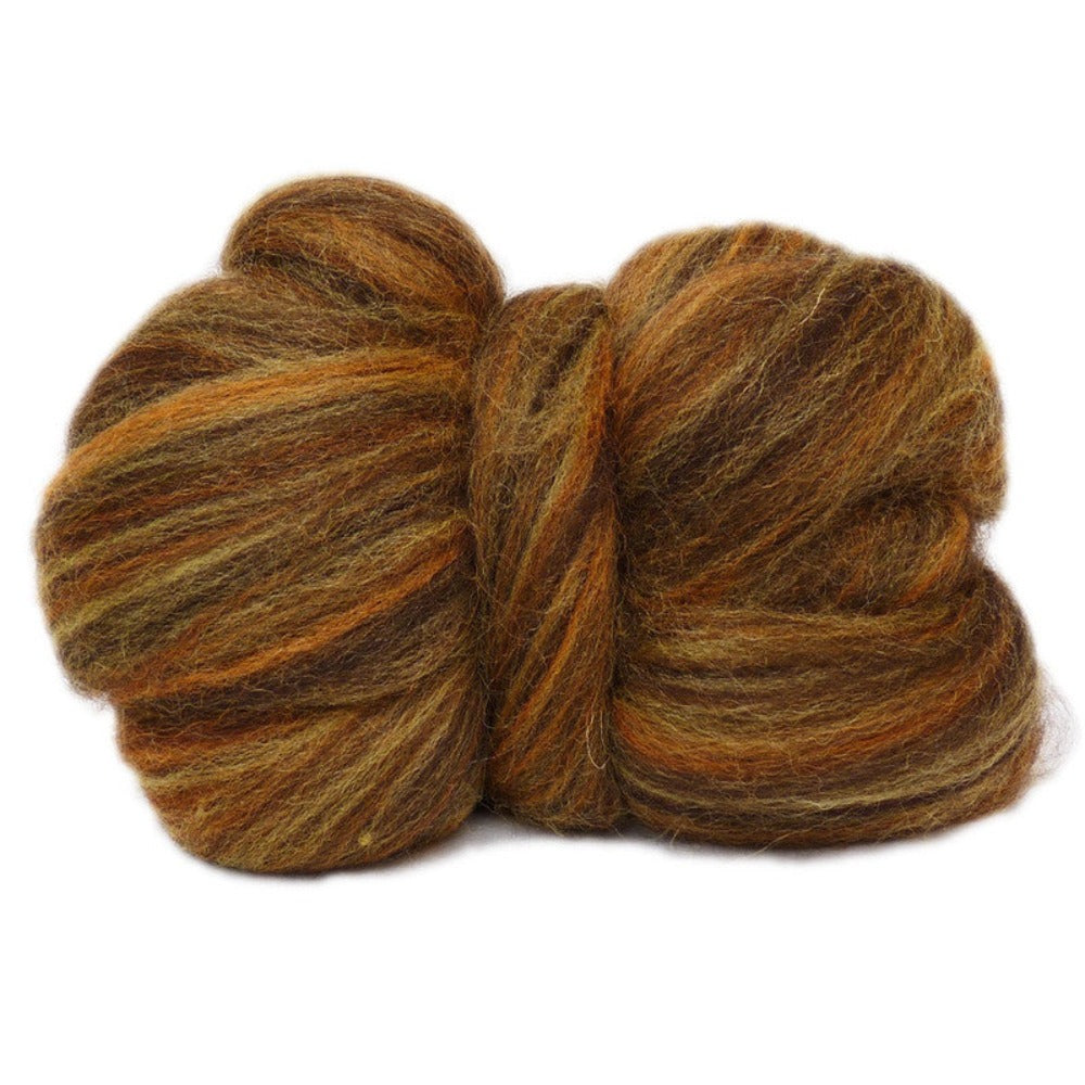 Lana Polaca, Peinada, 10g - Marrón/Amarillo Melange