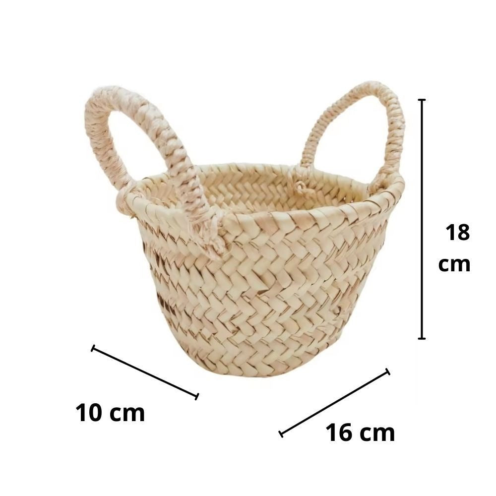 Pack 4 Mini Capazitos Cestas de Niña de Flores Perfecto Para Bodas y Comuniones Medidas 18 cm de Ancho x 20 cm de Alto x 10 cm Base