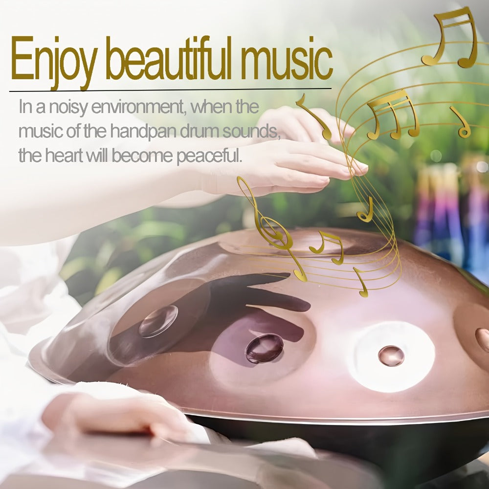 Set de Handpan 440Hz, Tambor de Lengüetas de Acero de 10 Notas para Principiantes, Kit Completo con Bolso, Mazos y Clases, Perfecto para Meditación, Yoga y Terapia del Sonido