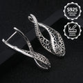 Pendientes de aro clásicos de moda para damas, 925 de plata de ley, sencillos, elegantes, diseño calado exquisito, pendientes exquisitos para damas, perfectos para viajes diarios, un regalo perfecto de recuerdo de vacaciones para ti y tus amigos, con caja