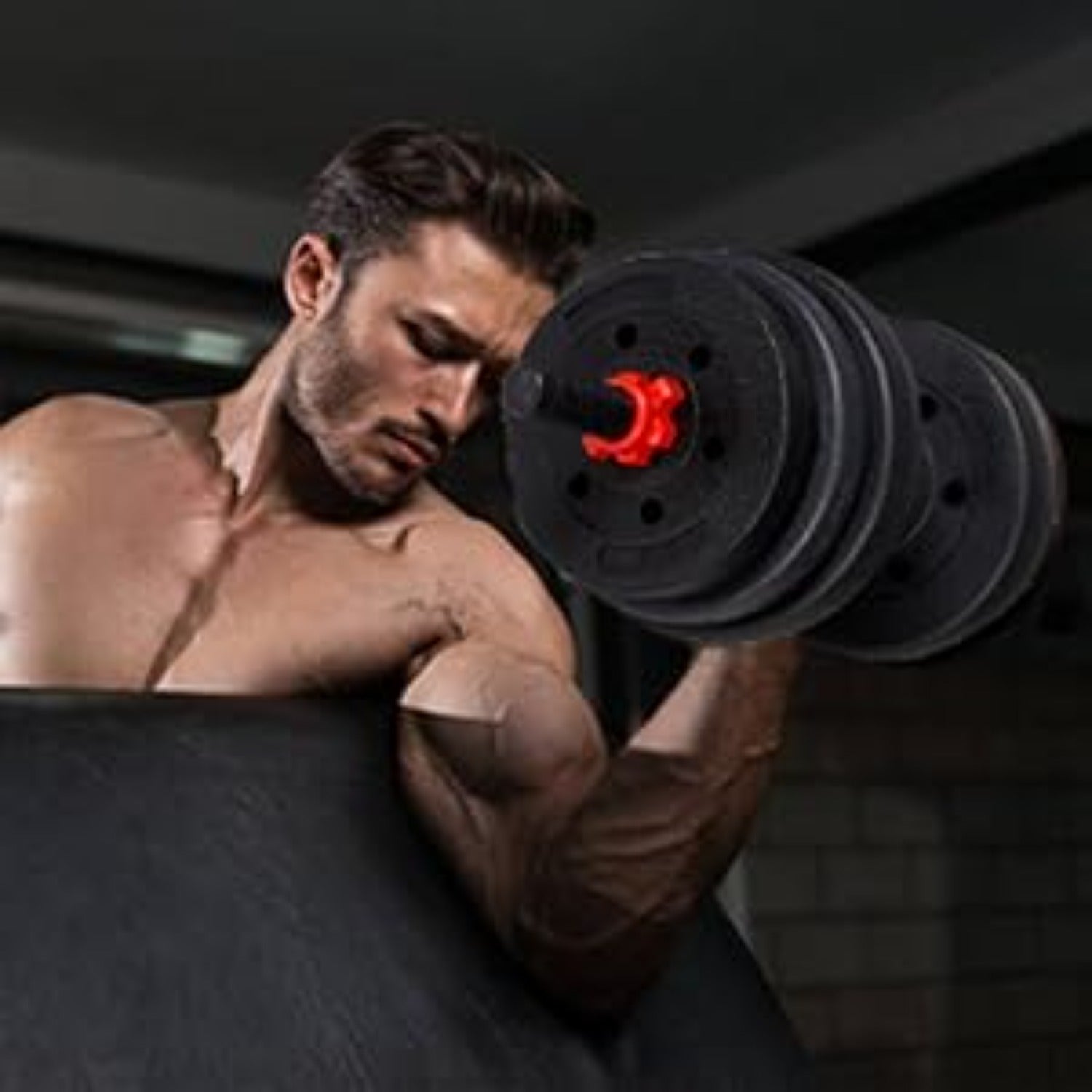 Mancuernas ajustables de 10/15/20/30/40 kg, juego de pesas multiusos con barras rectas y mangos antideslizantes, pesas ajustables para culturismo y fitness en el gimnasio en casa.