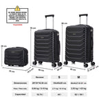 Juego de 3 Maletas 55x40x20cm ABS+Policarbonato | Maleta Mediana Expandible 66x45x27.50 - 30cm Extendido - 23kg | Neceser 29cm | Semirrígida trolley 4 ruedas giratorios a 360º cierre numérico - Negro/AzulMarino/RosaDorado/Turquesa/Menta/Verde/Amarillo/Ros