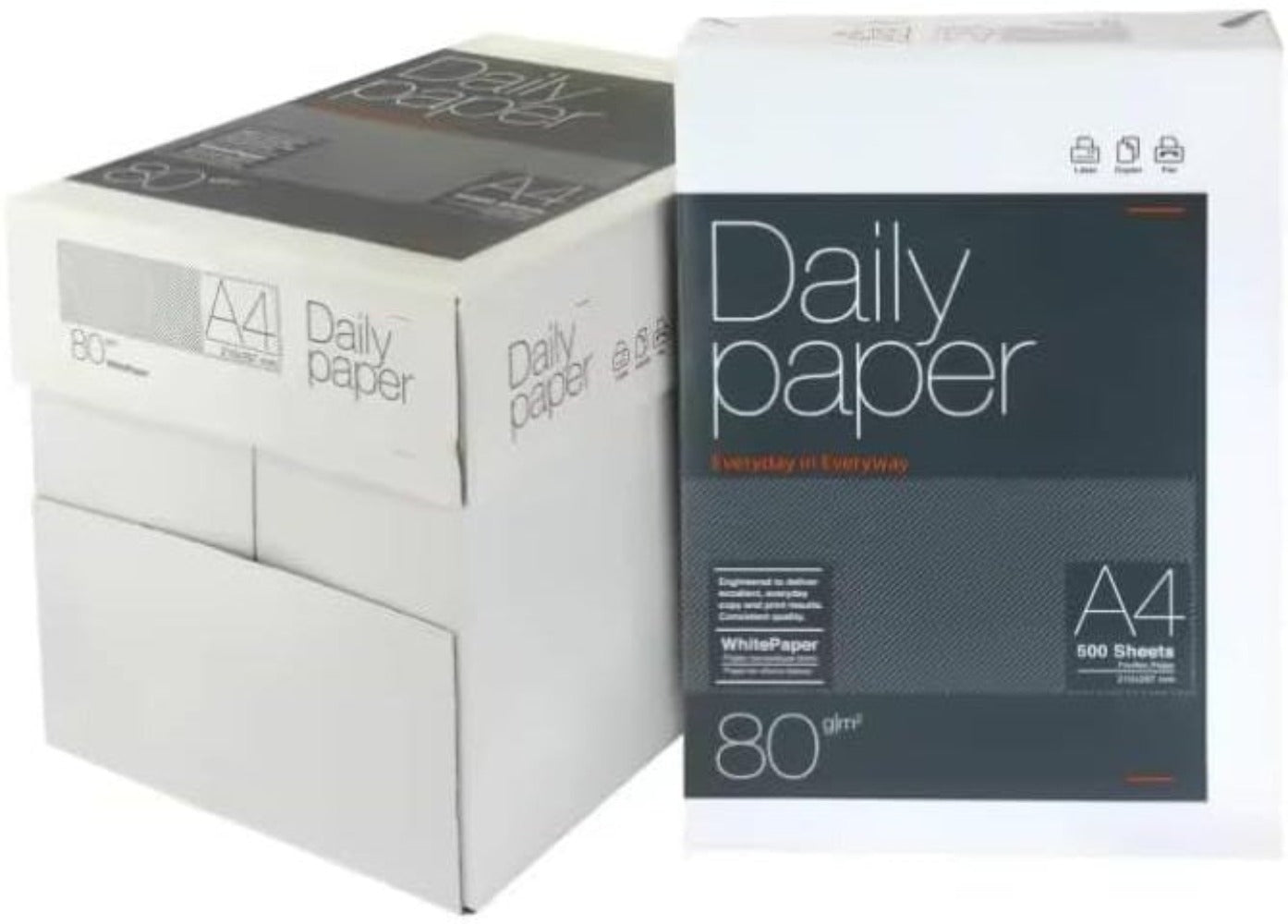 Paquetes folio A4 500 hojas Daily Paper - Papel multiusos para impresora y fotocopiadora tanto doméstica como oficina - papel blanco de 80 gramos - Fabricado por Navigator Paper - folios económicos - papel barato - Disponible en tres formatos: un paquete,