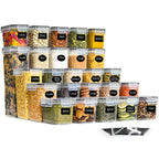 Tarros de Almacenamiento Sellados con Tapas - Juego de 25 Piezas, Contenedores de Cocina, Ideales para Organizar Cocina/Armario/Caravana/Despensa, Perfectos para Almacenar Espaguetis, Harina, Granos y Alimentos Secos, Esencial para el Hogar, Alta Calidad,