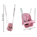 Colgacama tipo cubo para niños con cinturón de seguridad y cuerdas ajustables, asiento con respaldo alto y protección lateral, polipropileno duradero resistente a las condiciones climáticas y radiación UV, colgacama fácil de limpiar para el jardín, terraz