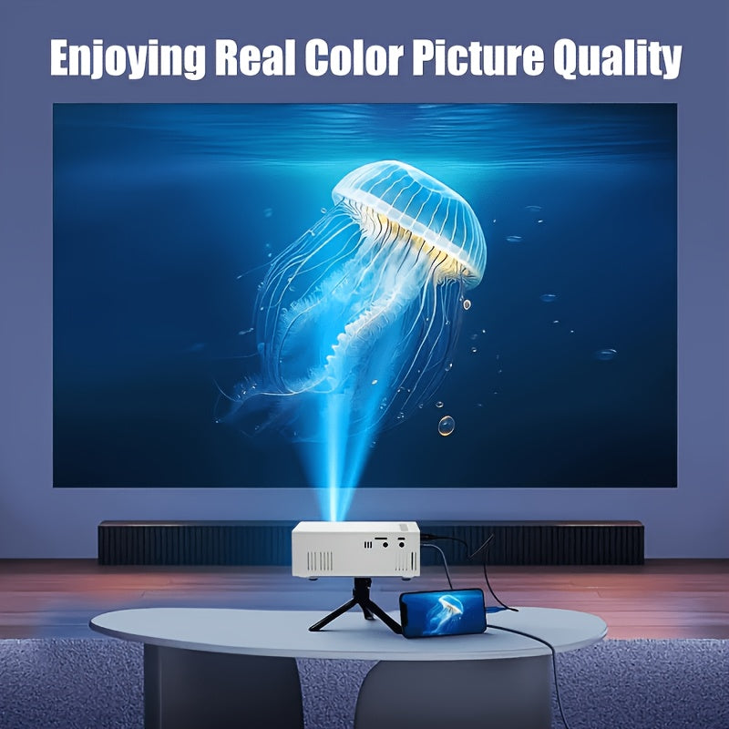 Proyector | Proyector de vídeo portátil mini ZRZTM con soporte Full HD 1080P, nativo 720P, pantalla LCD tipo Smart TV, compatible con
