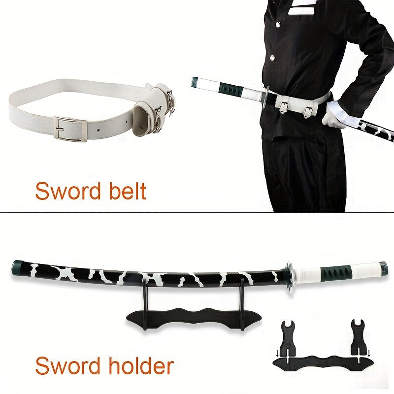 Espadas de samurái japonesas katana de 104.14 cm, múltiples estilos, hojas de madera no afiladas, con cinturones y fundas, regalo de Navidad, accesorios de cosplay para Halloween