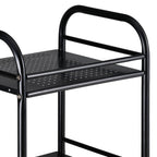 Carrito utilitario de metal BAKAJI para baño, cocina, peluquería o esteticista con 4 ruedas giratorias, 3 estantes, dimensiones 40 x 35 x 75 cm, carrito multifuncional de 3 niveles (negro)