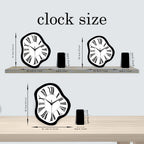 Reloj de pared moderno abstracto de madera derretida - Diseño contemporáneo en blanco y , reloj de cuarzo silencioso irregular de 30.48-40.64 cm a pilas para sala de estar, oficina, dormitorio, decoración de galería - Regalo ideal de decoración moderna pa