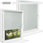Persiana Enrollable para Ventana • BLANCA • 32 Tamaños • BOJANEK MINI ROLLER BLIND • Soportes Ajustables • Instalación sin Taladro en la Ventana • Persiana Enrollable con Mecanismo de Cadena • Cubierta de Ventana Protectora contra el Sol • Ideal para Saló