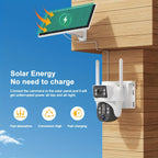 Cámara de Seguridad Exterior con Energía Solar, Tarjeta SIM y 4G LTE - Lente Dual HD 8MP, Zoom 10x, Detección de Movimiento/Humanos, Comunicación Bidireccional, Visión Nocturna a Color, para Vigilancia en el Hogar (No)