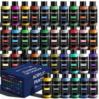 Set de Pinturas Acrílicas de 12/24/36 Colores, 60ml/2.03oz de Pinturas Acrílicas, Set de Pinturas Multifuncional para Manualidades Artísticas, Pintura al Óleo Pintura a Mano Creativa, Adecuado para Pintura al Óleo, Pinturas Acrílicas de Color Puro de Alta