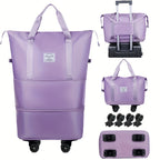 Bolsa de fitness portátil, bolso de mano de gran capacidad con ruedas universales desmontables, regalo perfecto de festividades para familiares y amigos, hecha de tela Oxford, adecuada para fitness, viajes y compras en supermercados y centros comerciales