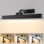 Luz LED trapezoidal inteligente, controlada remoticamente, disponible en negro y dorado, recargable, 5000mAh, CCT con 3 niveles de brillo de color ajustables, soporte de montaje con succión magnética, lámpara de pared, luz mural, luz para obras de arte