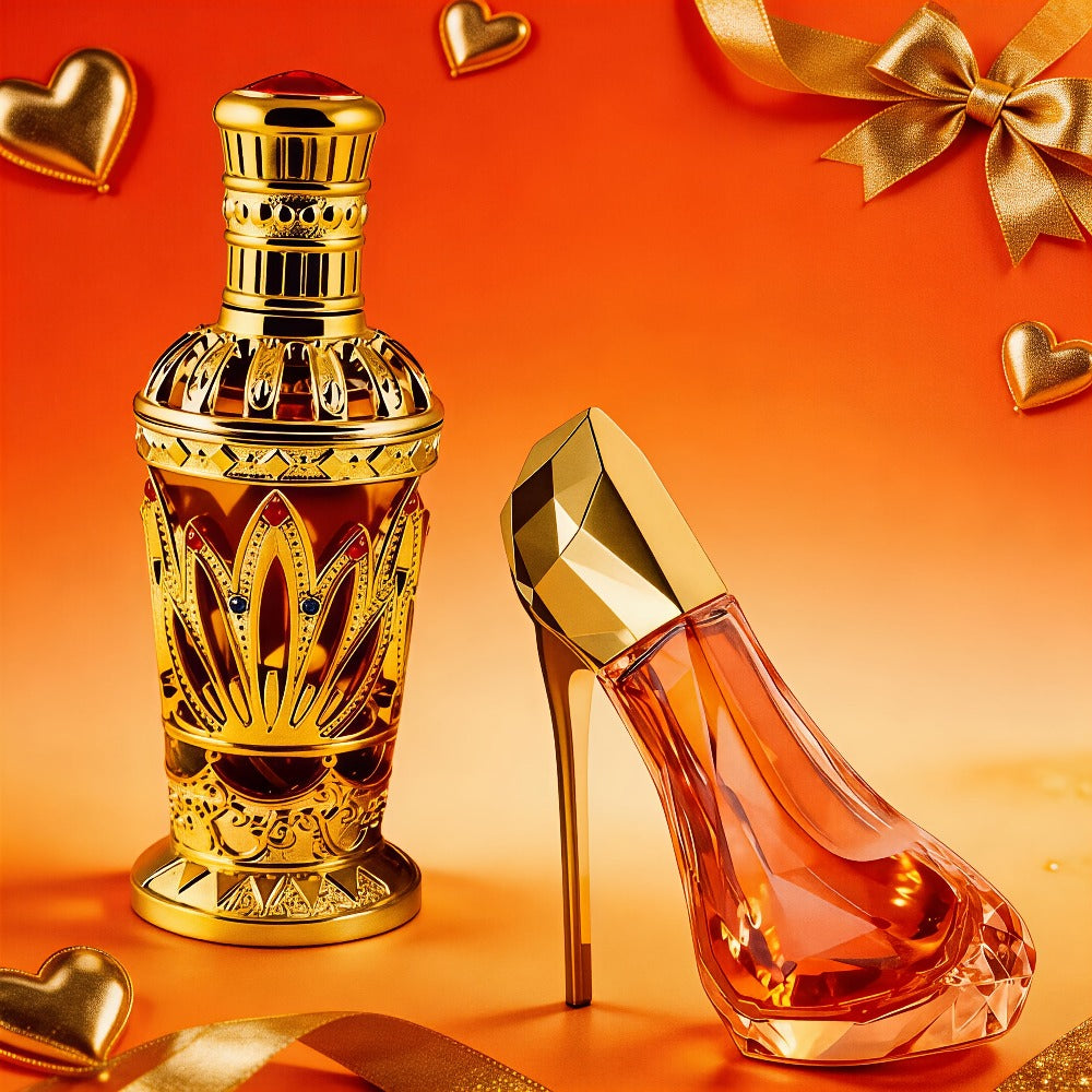 Set de regalo de perfume de 2 piezas para hombre y mujer | Perfume EDP para hombre de 90 ml con aroma oceánico amaderado a sándalo + Perfume para mujer de 30 ml con aroma picante floral afrutado Tacón Alto | Duradero, perfecto para el Día de San Valentín