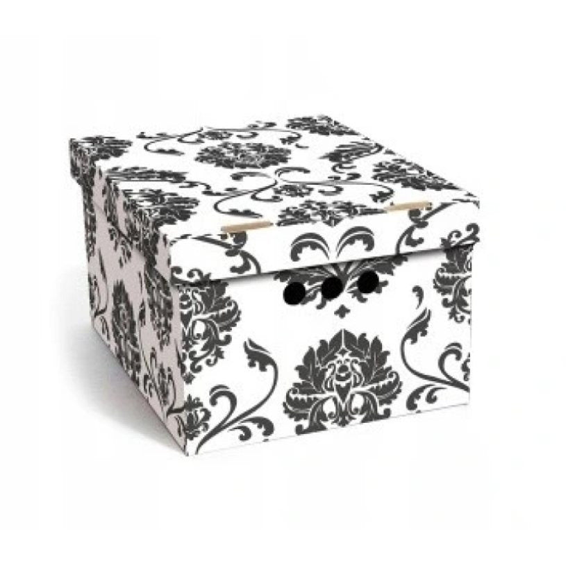 Caja de almacenamiento decorativa de cartón, 1 pieza, con estampado, para ropa, artículos pequeños, documentos, ideal para hogar, oficina o armario, dimensiones: 35x26.3x18.6 cm