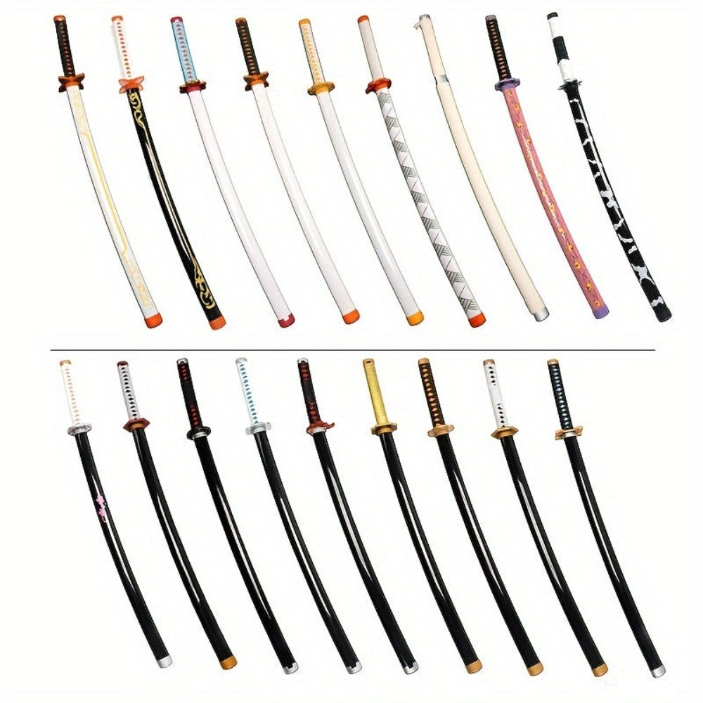 Espadas Katana Anime de Bambú de 104.14cm No Afiladas, Múltiples Estilos Incluyen Cinturón y Soporte para Espada, Regalo de Navidad Halloween, Accesorios de Cosplay para Disfraces de Personajes