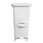 Papelera de reciclaje de clasificación selectiva con pedal. ruedas y asa de doble 38/42L